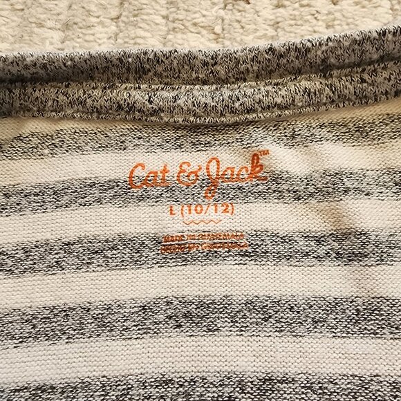 Cat & Jack Girls Striped Long Sleeve Top – Size Large (10/12) - Picture 3 of 14